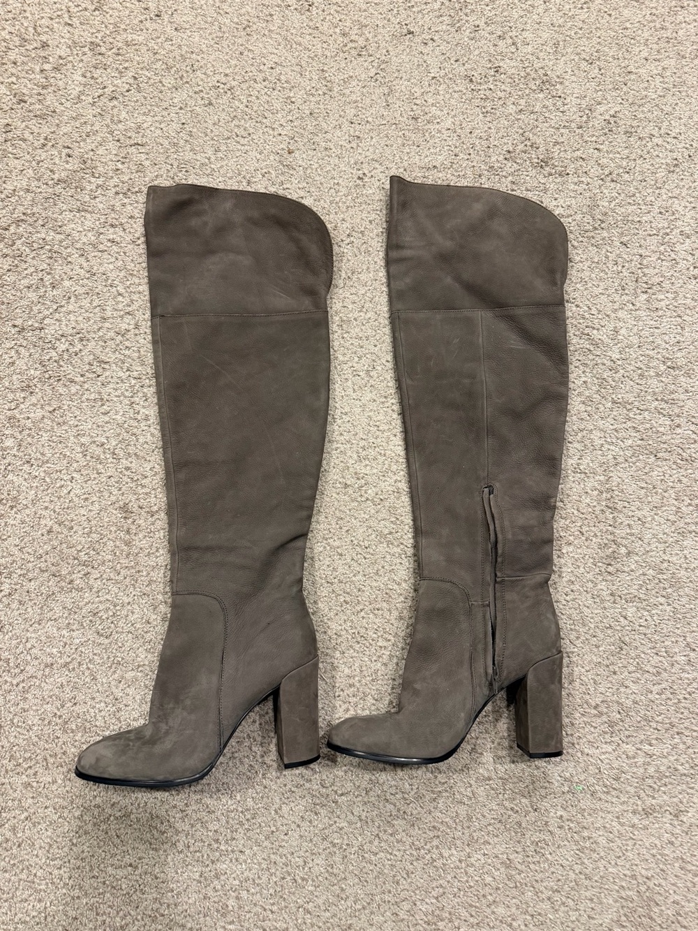 Kenneth Cole Over-the-Knee Suede Boots in Gray-Brown